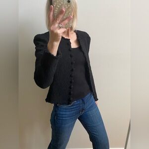 Tweed Club Monaco fringe jacket in EUC